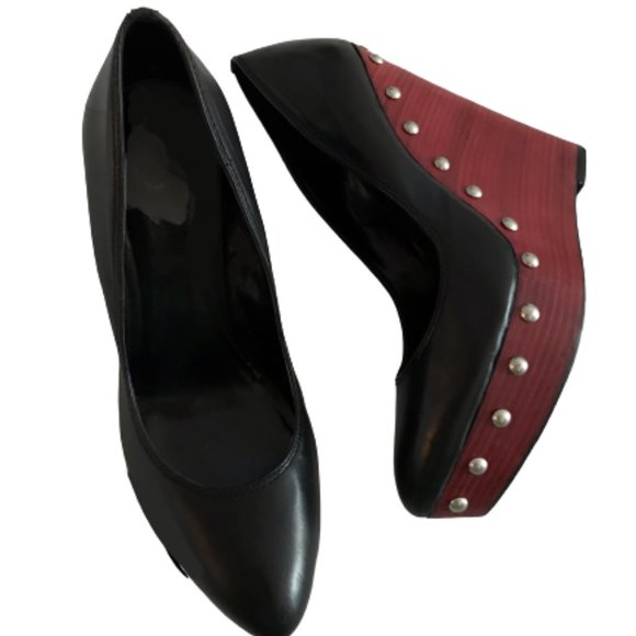Donald J Pliner ELIZA Red Platform Studded Wedge - Picture 6 of 7
